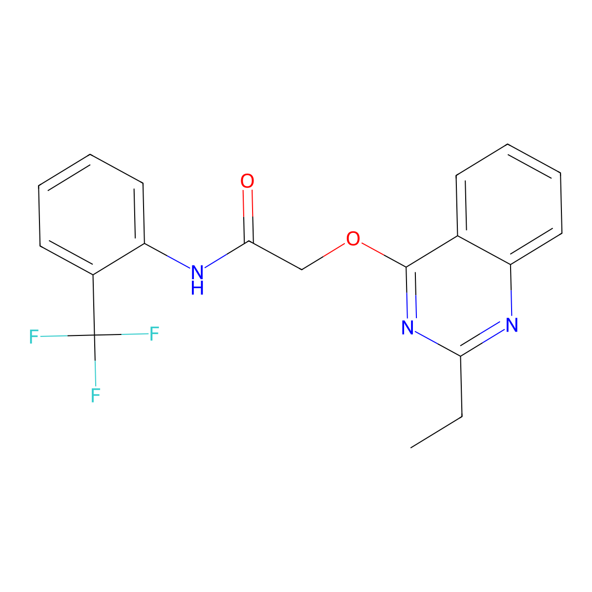 2-[(2-ethylquinazolin-4-yl)oxy]-N-[2-(trifluoromethyl)phenyl]acetamide molecular structure, CAS 1116017-26-5