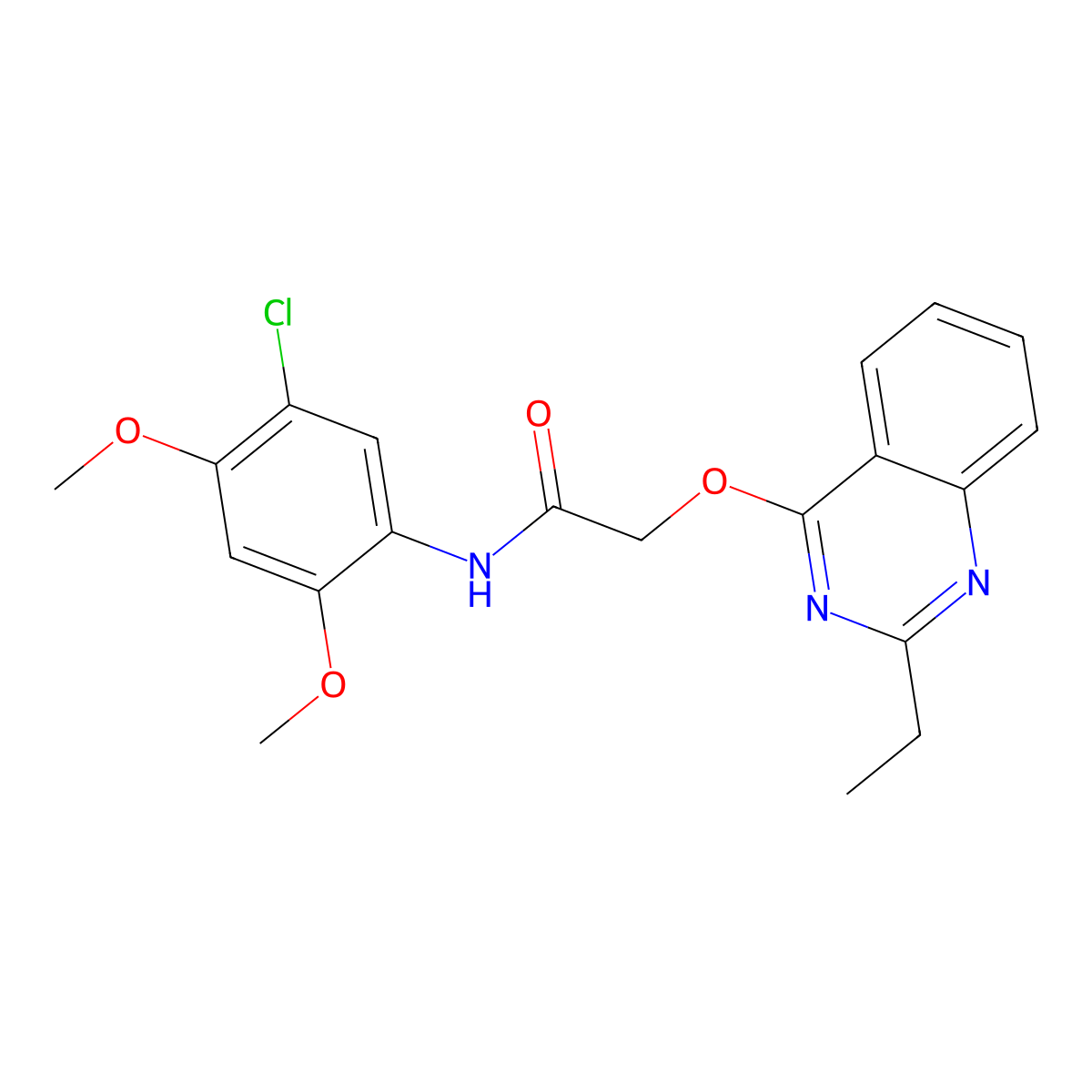 N-(5-chloro-2,4-dimethoxyphenyl)-2-[(2-ethylquinazolin-4-yl)oxy]acetamide molecular structure, CAS 1116017-27-6