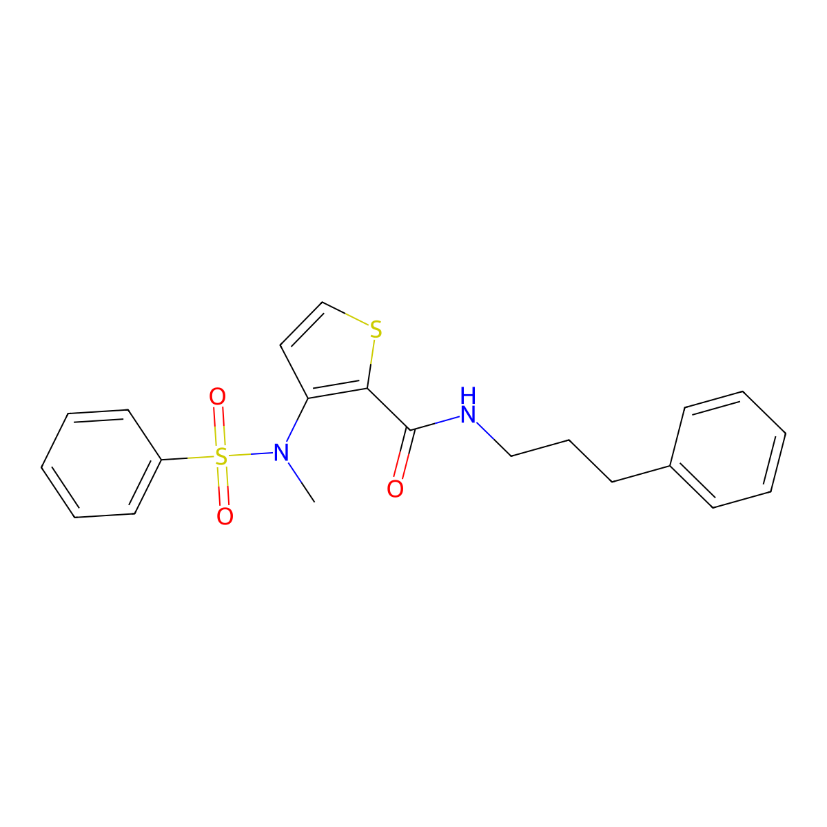 3-(N-methylbenzenesulfonamido)-N-(3-phenylpropyl)thiophene-2-carboxamide molecular structure, CAS 1116017-34-5