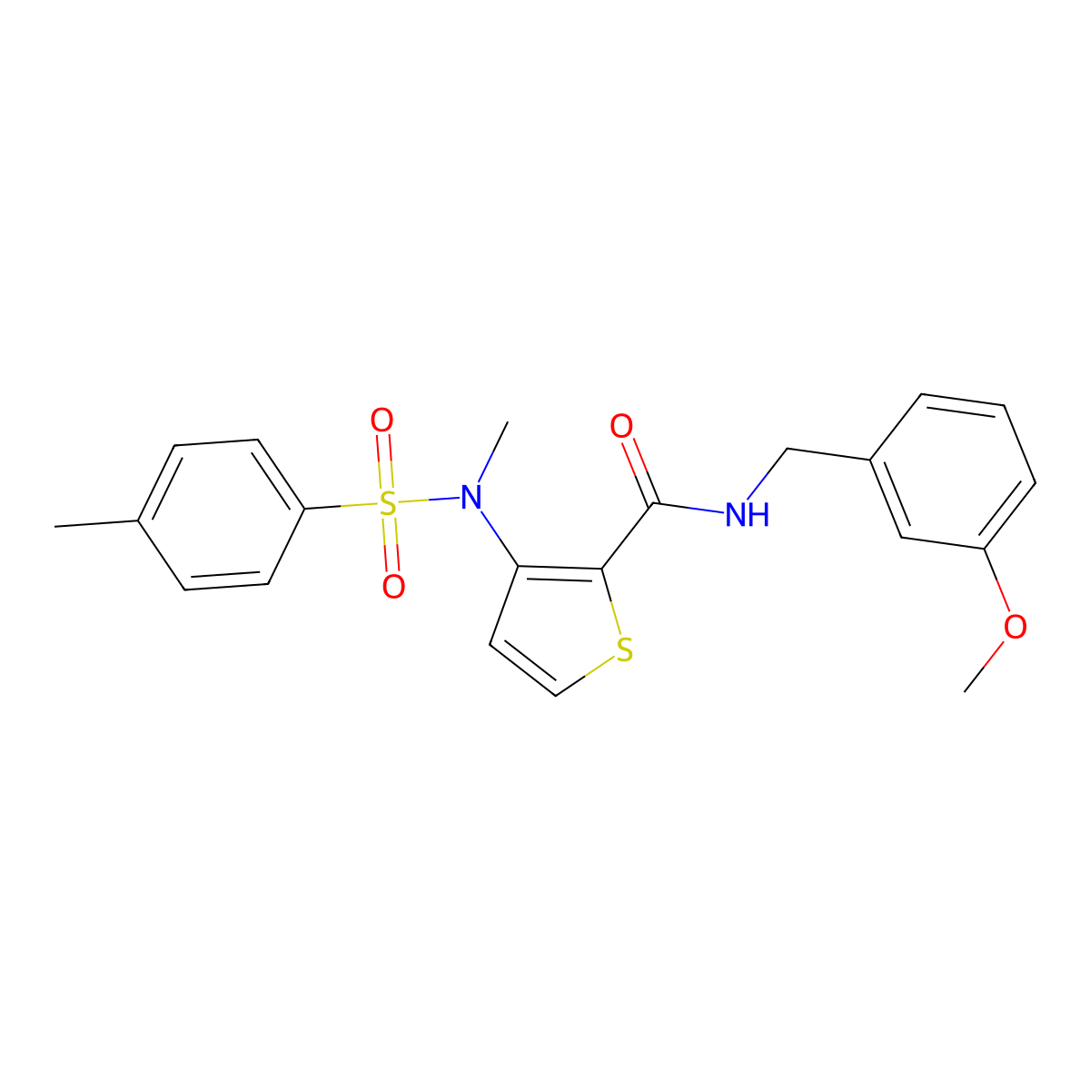 N-[(3-methoxyphenyl)methyl]-3-(N-methyl4-methylbenzenesulfonamido)thiophene-2-carboxamide molecular structure, CAS 1116017-36-7