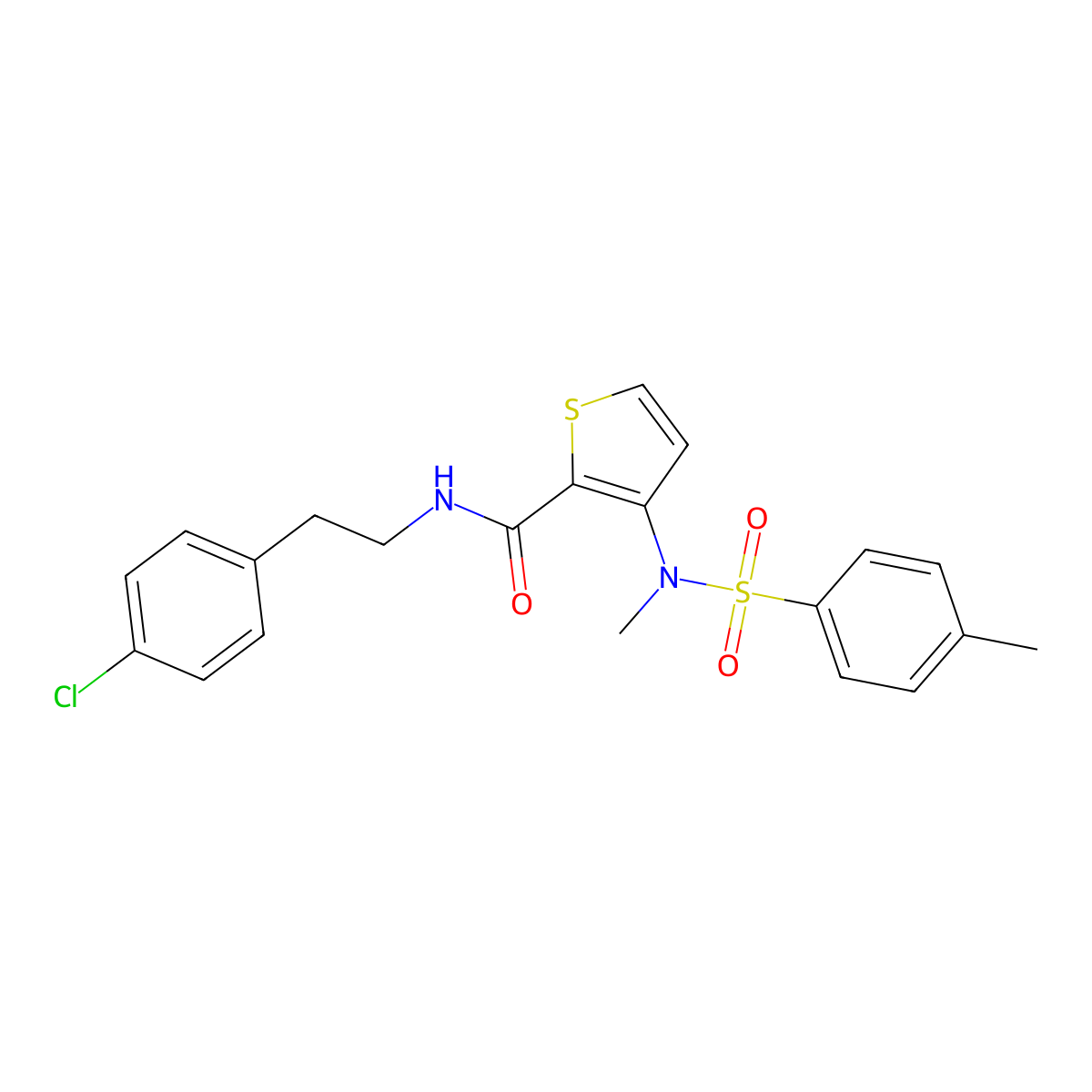 N-[2-(4-chlorophenyl)ethyl]-3-(N-methyl4-methylbenzenesulfonamido)thiophene-2-carboxamide molecular structure, CAS 1116017-39-0