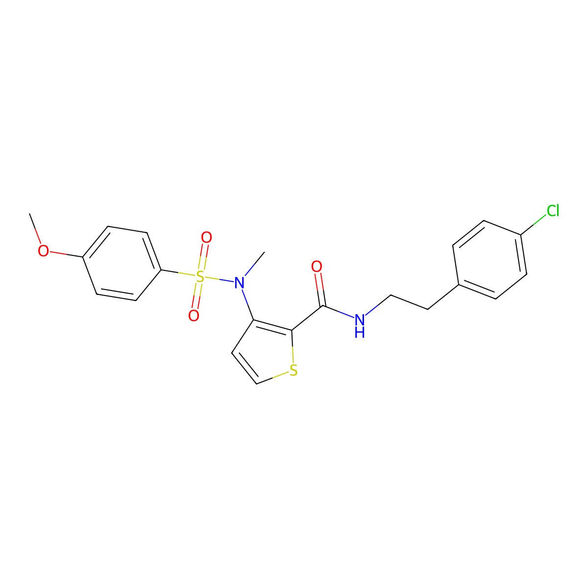 N-[2-(4-chlorophenyl)ethyl]-3-(N-methyl4-methoxybenzenesulfonamido)thiophene-2-carboxamide molecular structure, CAS 1116017-47-0