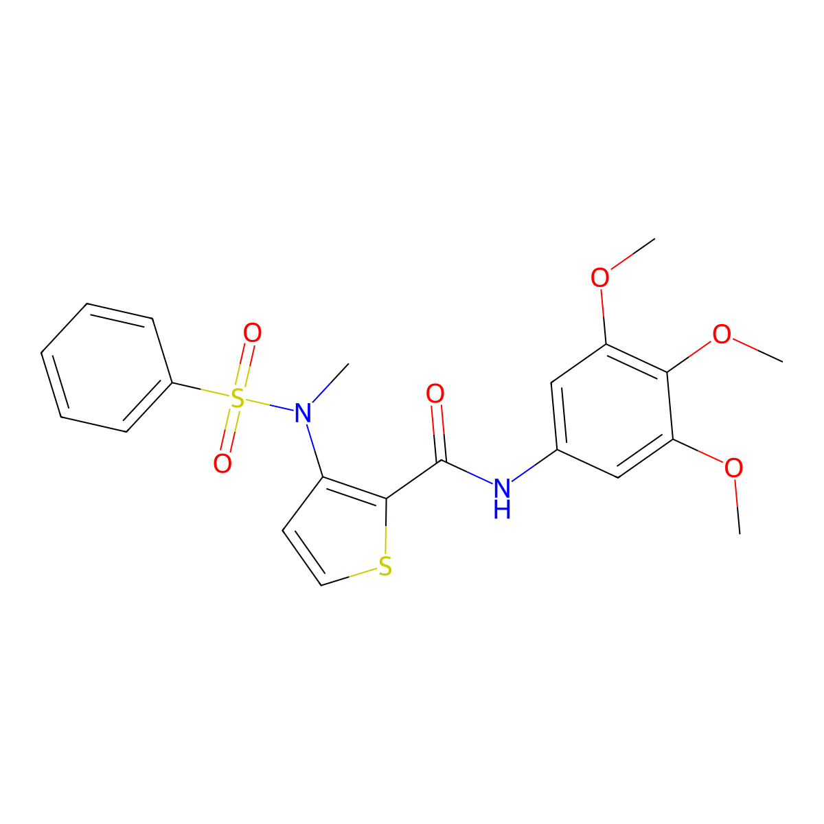 3-(N-methylbenzenesulfonamido)-N-(3,4,5-trimethoxyphenyl)thiophene-2-carboxamide molecular structure, CAS 1116017-48-1
