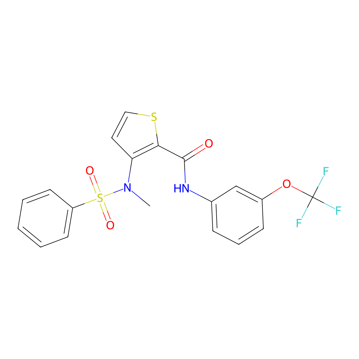 3-(N-methylbenzenesulfonamido)-N-[3-(trifluoromethoxy)phenyl]thiophene-2-carboxamide molecular structure, CAS 1116017-50-5