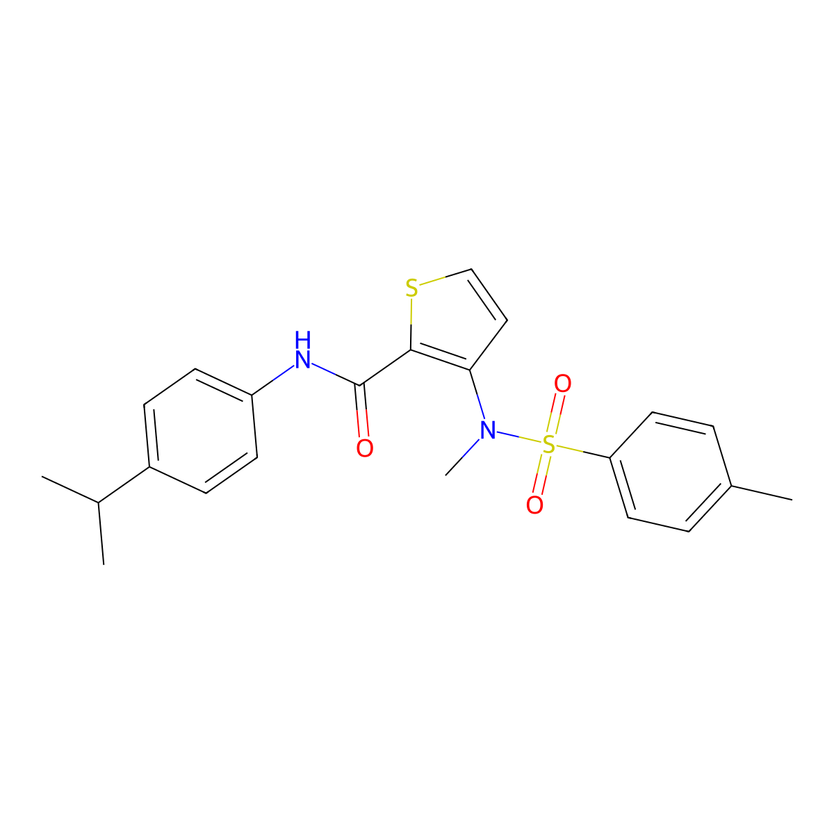 3-(N-methyl4-methylbenzenesulfonamido)-N-[4-(propan-2-yl)phenyl]thiophene-2-carboxamide molecular structure, CAS 1116017-52-7
