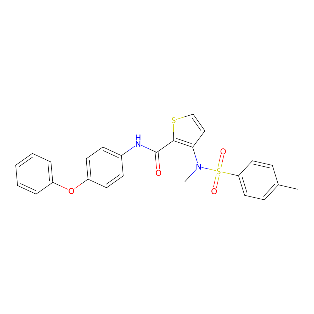 3-(N-methyl4-methylbenzenesulfonamido)-N-(4-phenoxyphenyl)thiophene-2-carboxamide molecular structure, CAS 1116017-54-9