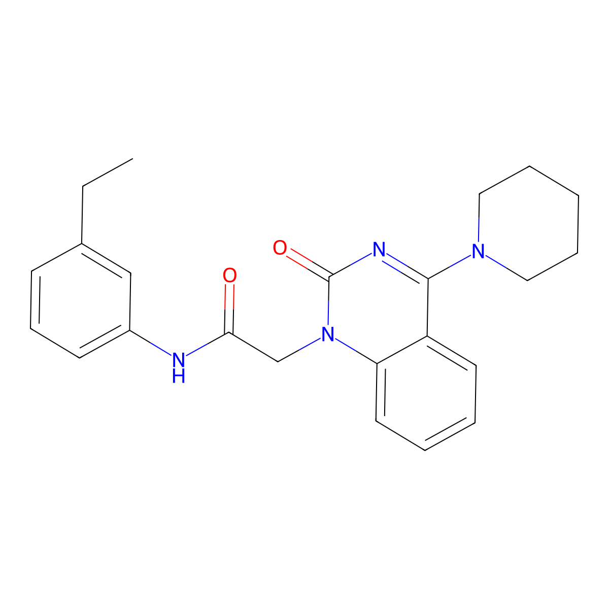 N-(3-ethylphenyl)-2-[2-oxo-4-(piperidin-1-yl)-1,2-dihydroquinazolin-1-yl]acetamide molecular structure, CAS 1116017-59-4