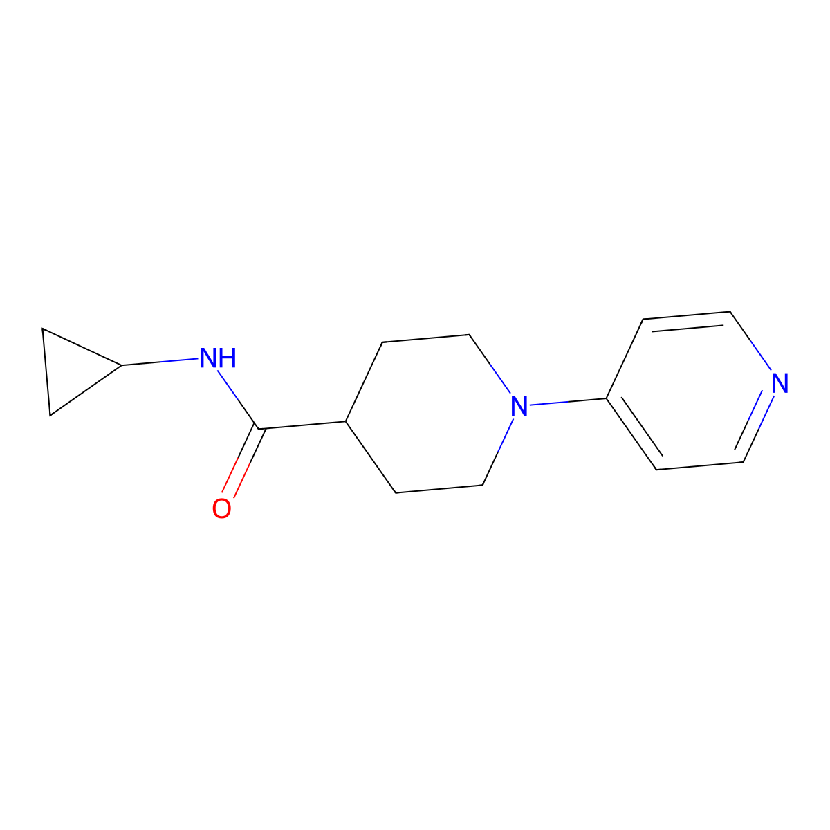 N-cyclopropyl-1-(pyridin-4-yl)piperidine-4-carboxamide molecular structure, CAS 1116025-33-2
