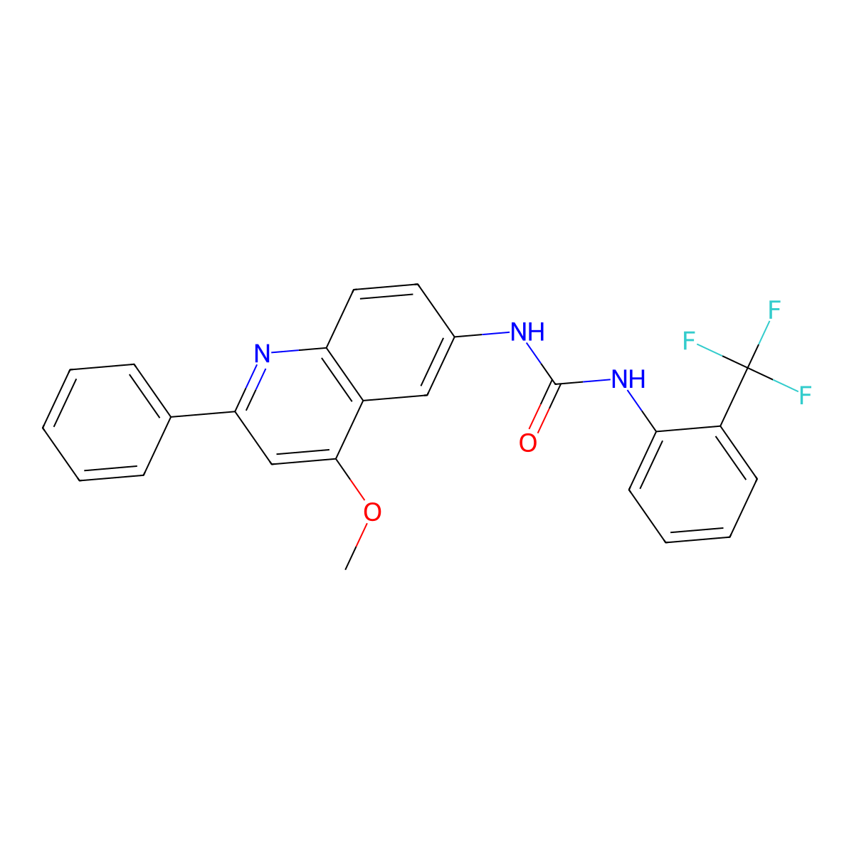 1-(4-Methoxy-2-phenylquinolin-6-yl)-3-[2-(trifluoromethyl)phenyl]urea molecular structure, CAS 1116025-85-4