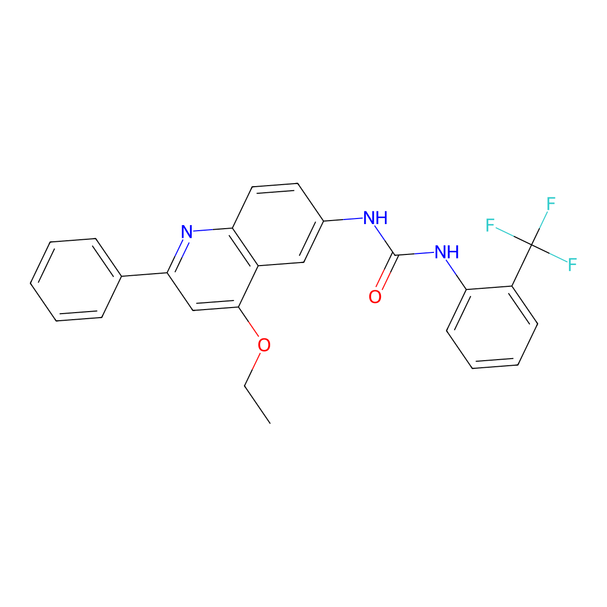 1-(4-Ethoxy-2-phenylquinolin-6-yl)-3-[2-(trifluoromethyl)phenyl]urea molecular structure, CAS 1116025-91-2