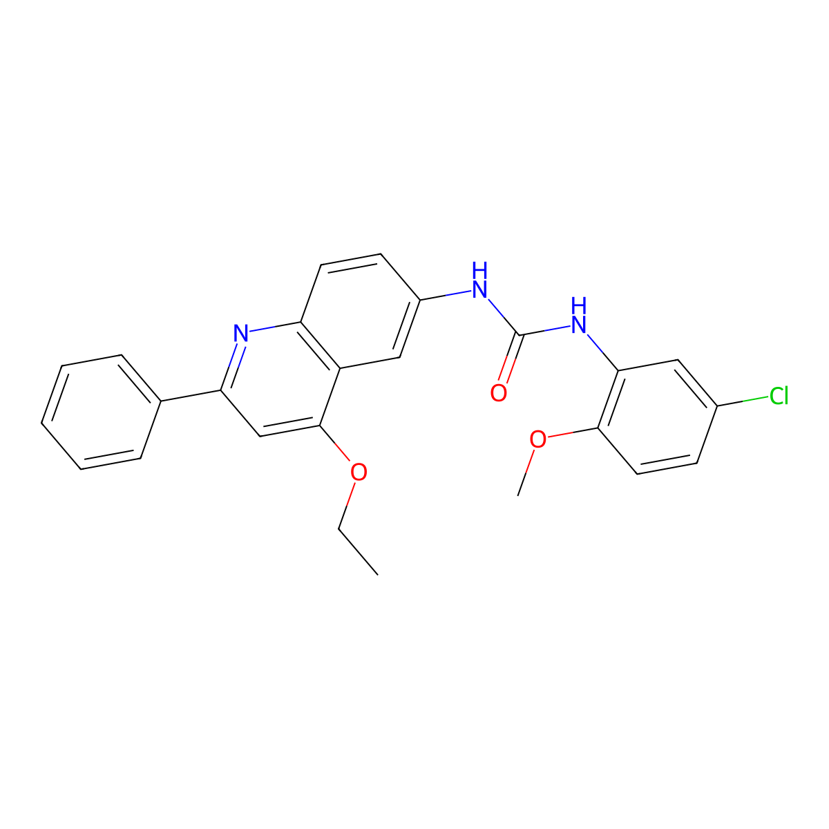 1-(5-Chloro-2-methoxyphenyl)-3-(4-ethoxy-2-phenylquinolin-6-yl)urea molecular structure, CAS 1116025-92-3