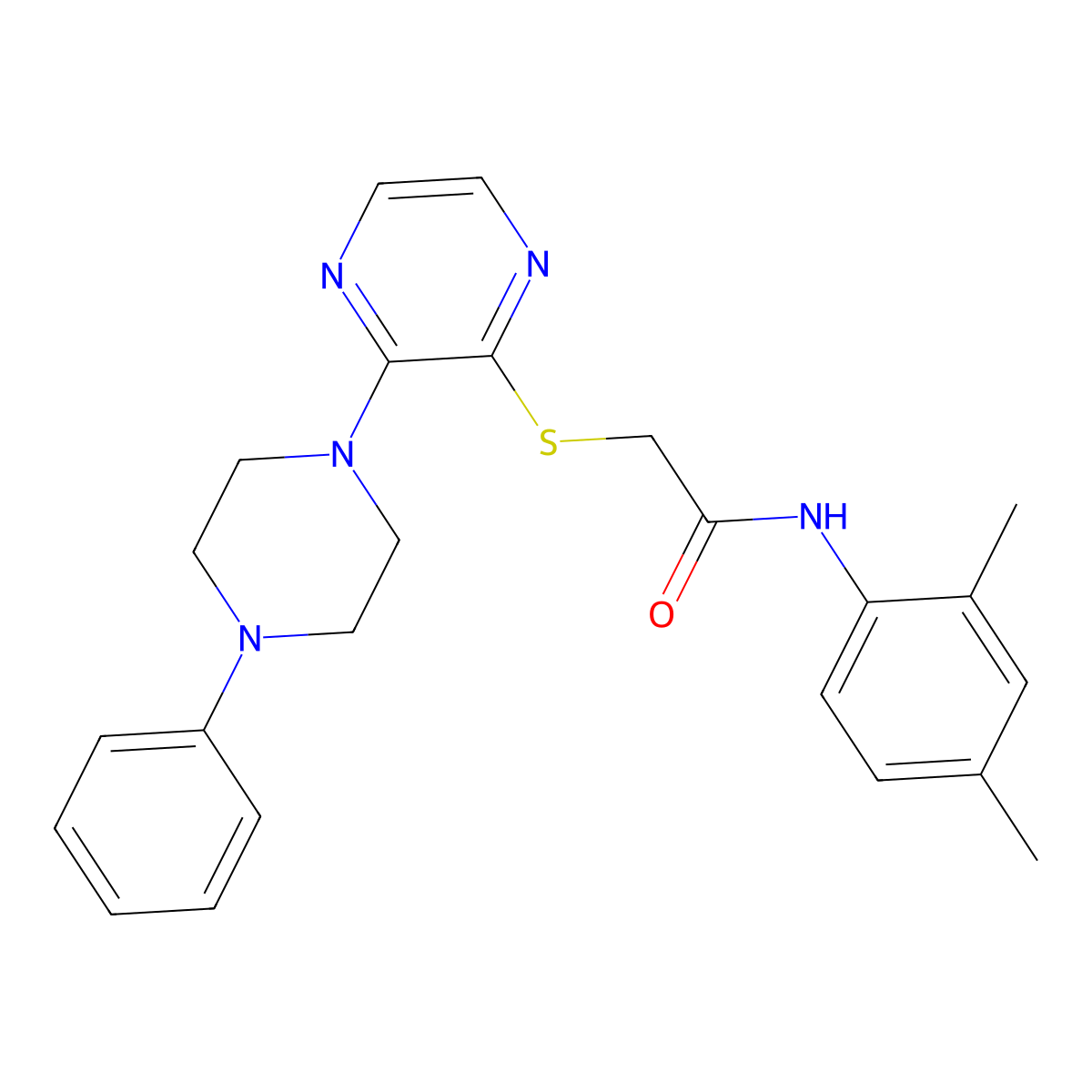 N-(2,4-dimethylphenyl)-2-{[3-(4-phenylpiperazin-1-yl)pyrazin-2-yl]sulfanyl}acetamide molecular structure, CAS 1116038-00-6