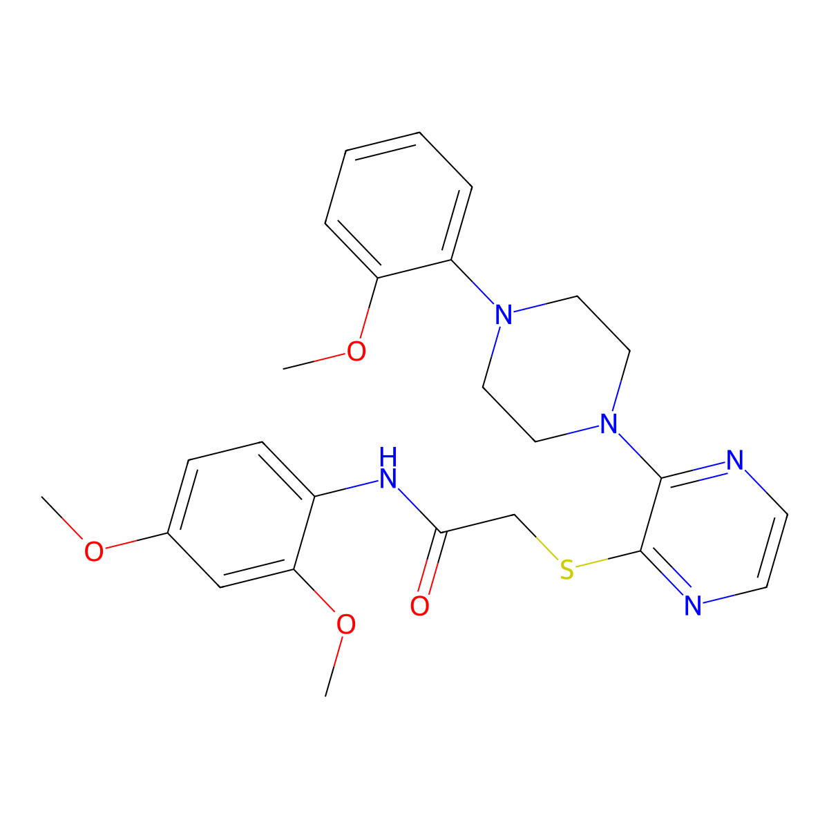 N-(2,4-dimethoxyphenyl)-2-({3-[4-(2-methoxyphenyl)piperazin-1-yl]pyrazin-2-yl}sulfanyl)acetamide molecular structure, CAS 1116038-19-7