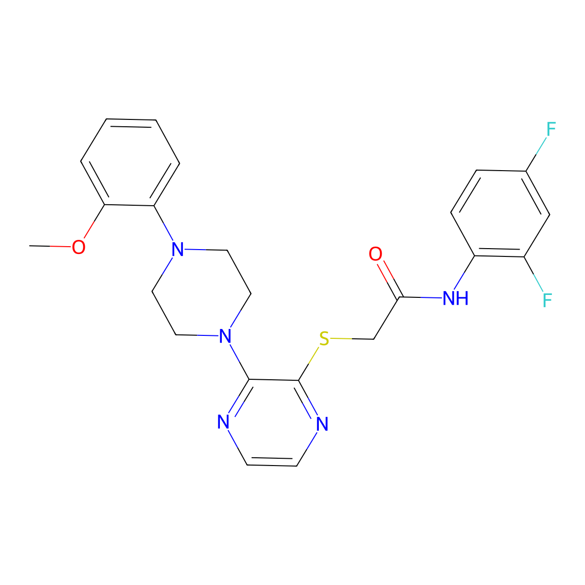 N-(2,4-difluorophenyl)-2-((3-(4-(2-methoxyphenyl)piperazin-1-yl)pyrazin-2-yl)thio)acetamide molecular structure, CAS 1116038-29-9