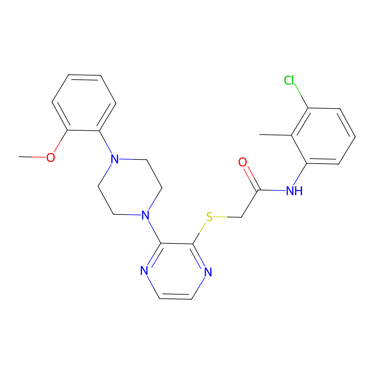 N-(3-chloro-2-methylphenyl)-2-({3-[4-(2-methoxyphenyl)piperazin-1-yl]pyrazin-2-yl}sulfanyl)acetamide molecular structure, CAS 1116038-31-3