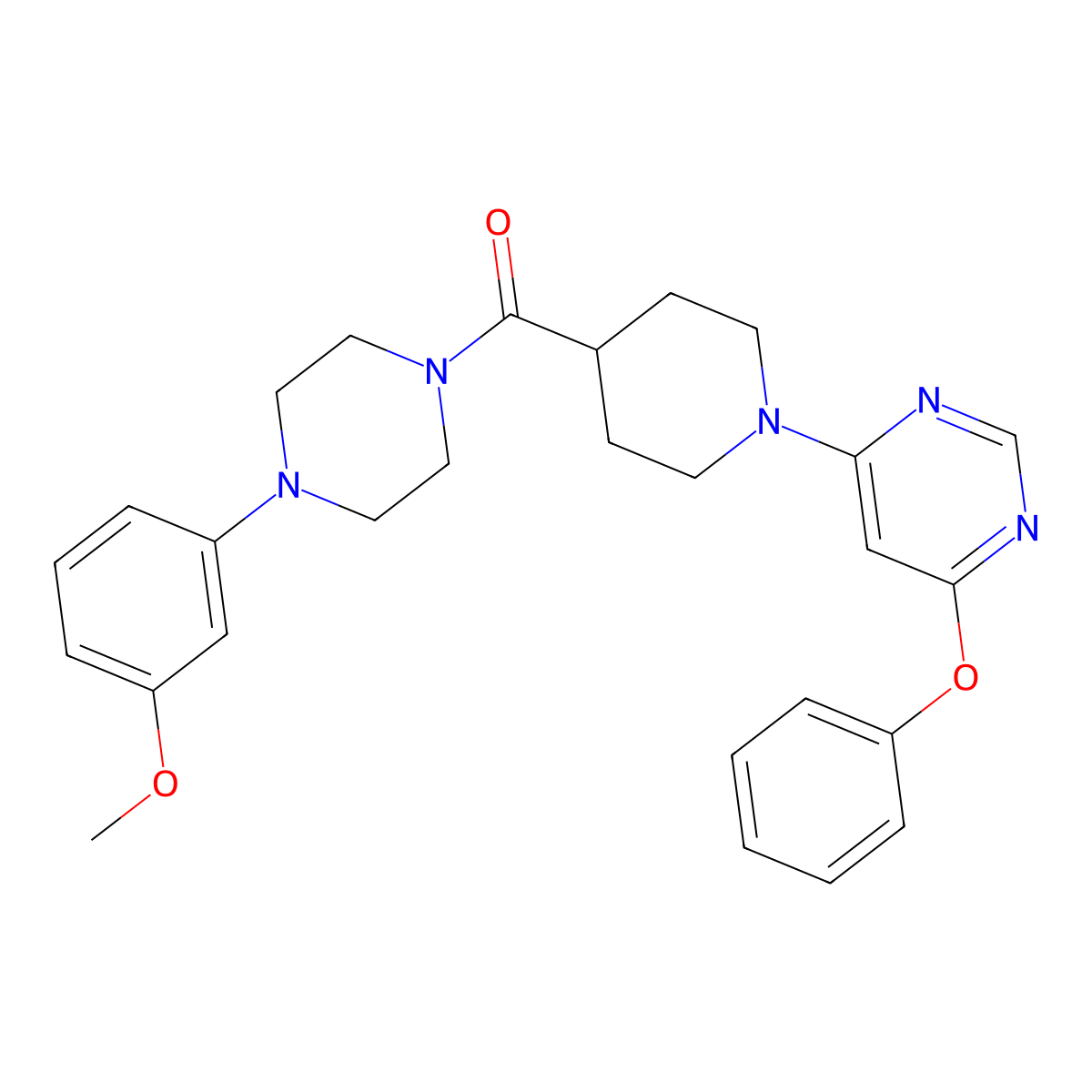4-{4-[4-(3-Methoxyphenyl)piperazine-1-carbonyl]piperidin-1-YL}-6-phenoxypyrimidine molecular structure, CAS 1116045-01-2