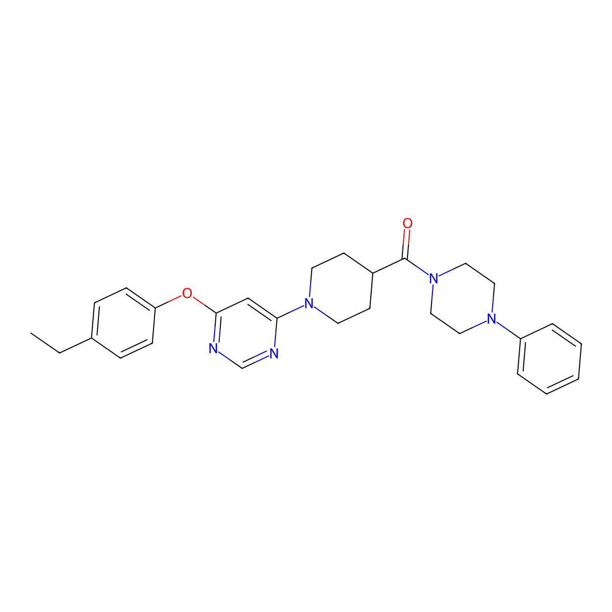 4-(4-Ethylphenoxy)-6-[4-(4-phenylpiperazine-1-carbonyl)piperidin-1-YL]pyrimidine molecular structure, CAS 1116045-07-8