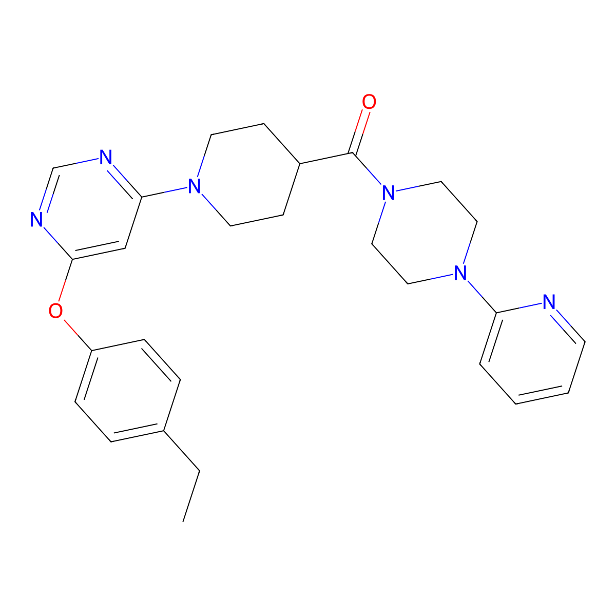 4-(4-Ethylphenoxy)-6-{4-[4-(pyridin-2-yl)piperazine-1-carbonyl]piperidin-1-yl}pyrimidine molecular structure, CAS 1116045-09-0