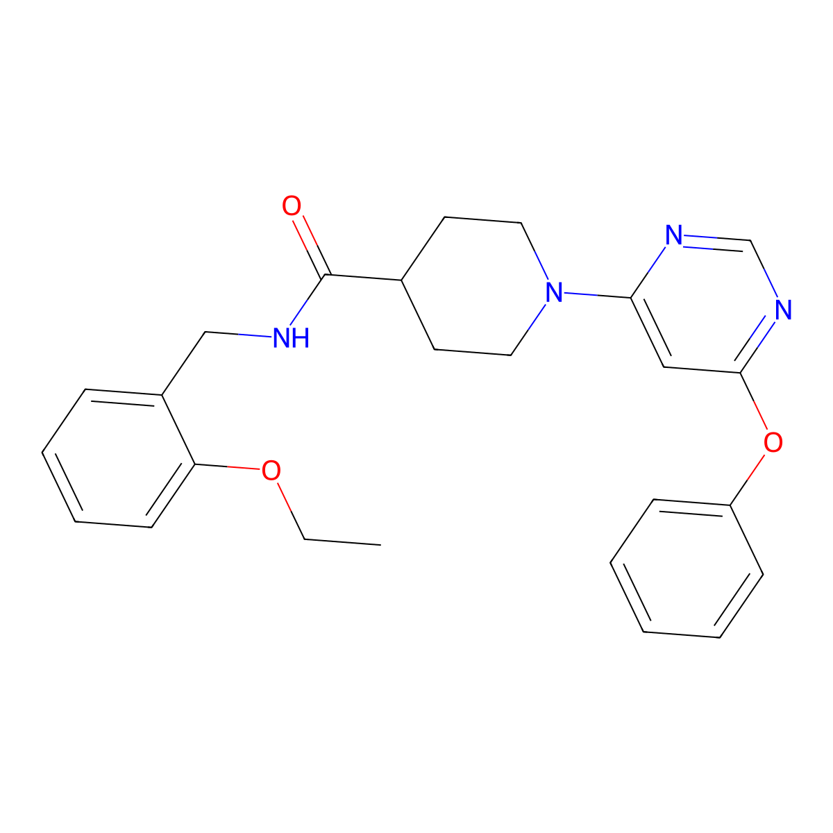 N-(2-ethoxybenzyl)-1-(6-phenoxypyrimidin-4-yl)piperidine-4-carboxamide molecular structure, CAS 1116045-11-4