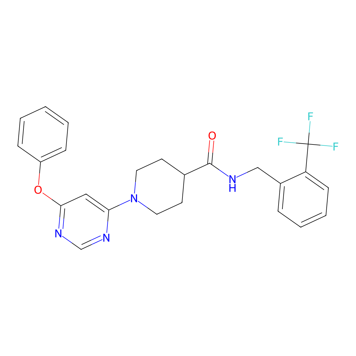 1-(6-phenoxypyrimidin-4-yl)-N-[2-(trifluoromethyl)benzyl]piperidine-4-carboxamide molecular structure, CAS 1116045-14-7
