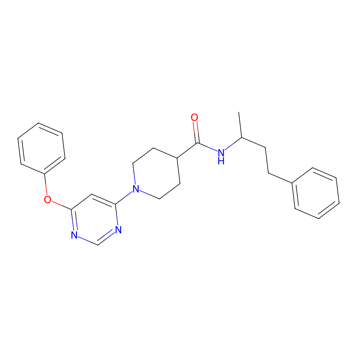 1-(6-phenoxypyrimidin-4-yl)-N-(4-phenylbutan-2-yl)piperidine-4-carboxamide molecular structure, CAS 1116045-16-9