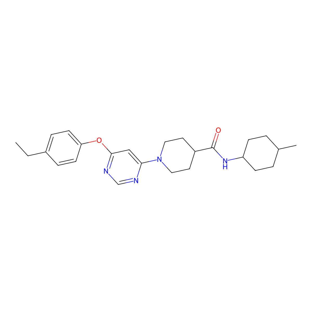 1-[6-(4-ethylphenoxy)pyrimidin-4-yl]-N-(4-methylcyclohexyl)piperidine-4-carboxamide molecular structure, CAS 1116045-18-1