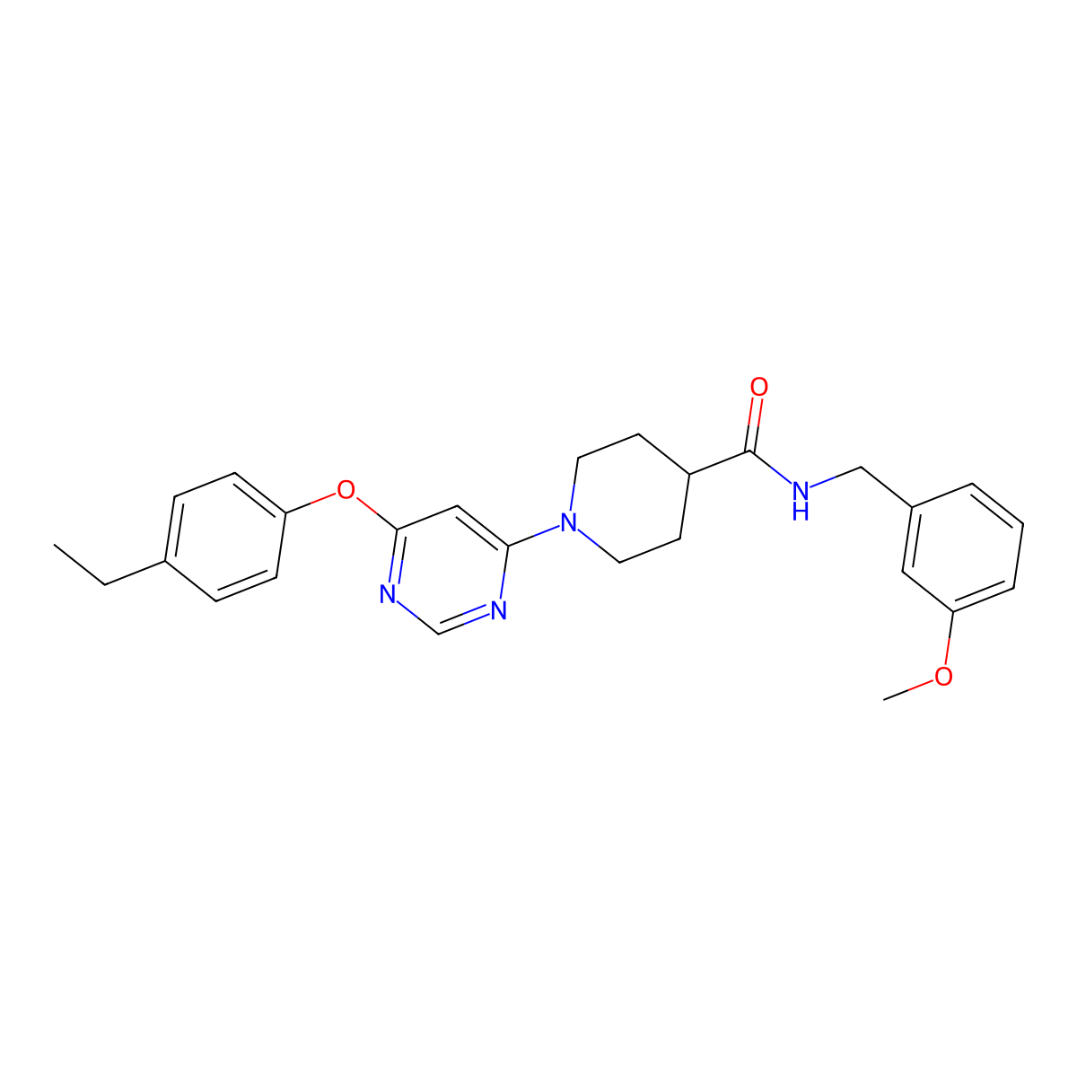 1-[6-(4-ethylphenoxy)pyrimidin-4-yl]-N-(3-methoxybenzyl)piperidine-4-carboxamide molecular structure, CAS 1116045-20-5