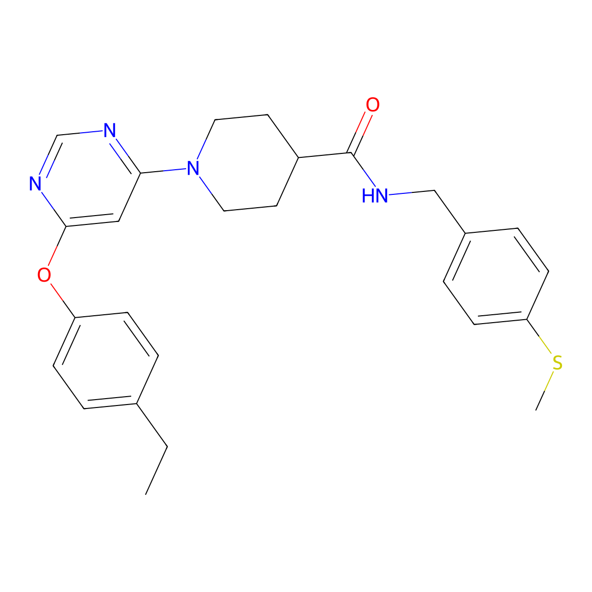 1-[6-(4-Ethylphenoxy)pyrimidin-4-YL]-N-{[4-(methylsulfanyl)phenyl]methyl}piperidine-4-carboxamide molecular structure, CAS 1116045-23-8