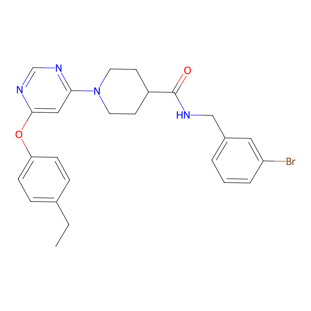 N-(3-bromobenzyl)-1-[6-(4-ethylphenoxy)pyrimidin-4-yl]piperidine-4-carboxamide molecular structure, CAS 1116045-26-1