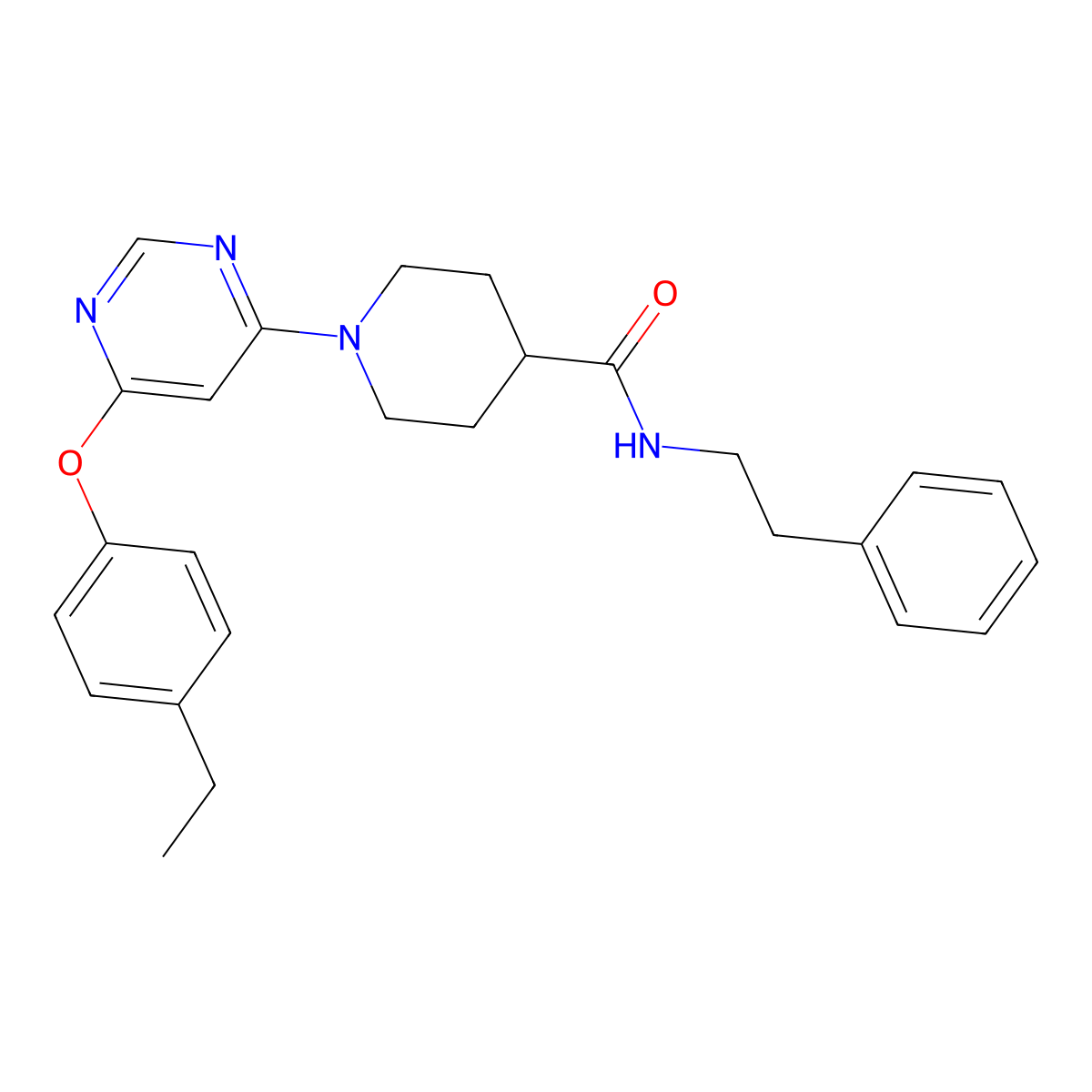 1-[6-(4-ethylphenoxy)pyrimidin-4-yl]-N-(2-phenylethyl)piperidine-4-carboxamide molecular structure, CAS 1116045-29-4