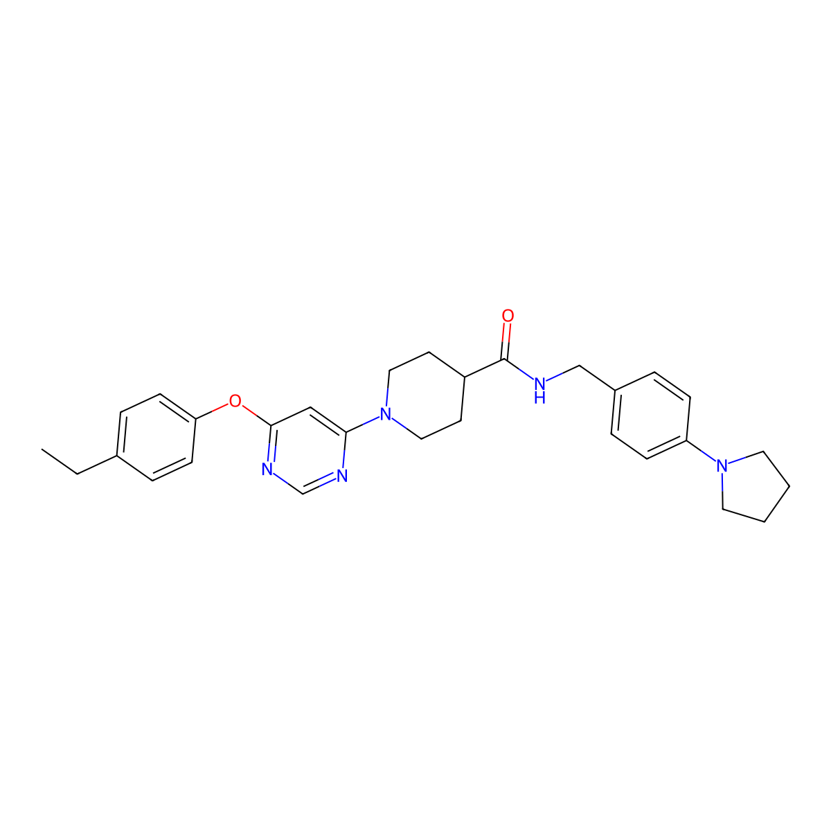1-[6-(4-Ethylphenoxy)pyrimidin-4-YL]-N-{[4-(pyrrolidin-1-YL)phenyl]methyl}piperidine-4-carboxamide molecular structure, CAS 1116045-33-0