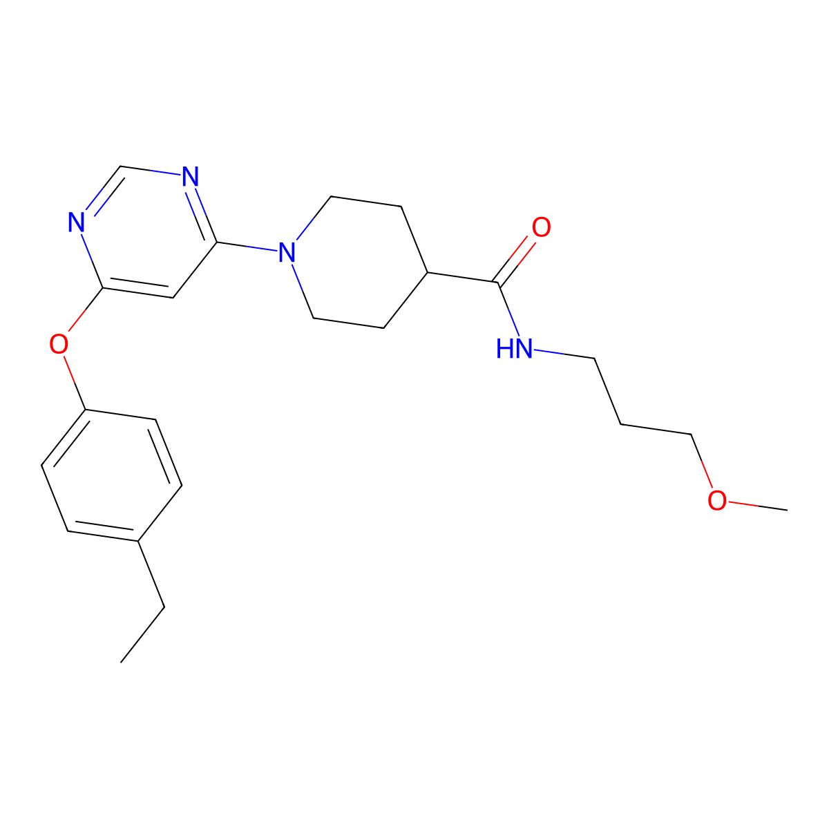 1-[6-(4-ethylphenoxy)pyrimidin-4-yl]-N-(3-methoxypropyl)piperidine-4-carboxamide molecular structure, CAS 1116045-37-4