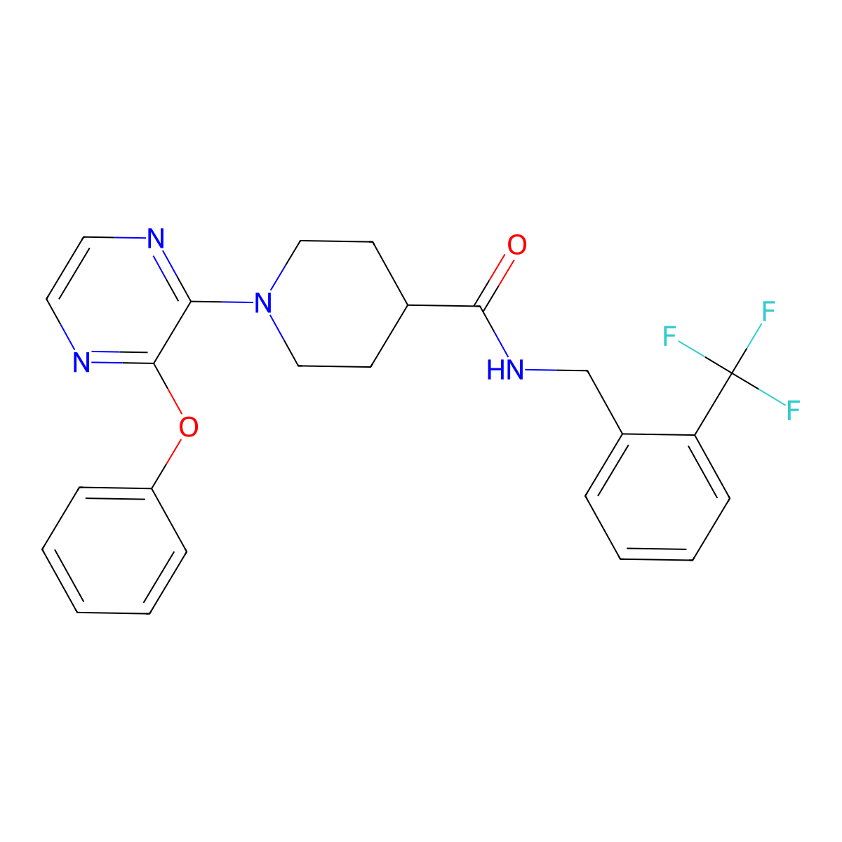1-(3-Phenoxypyrazin-2-yl)-N-(2-(trifluoromethyl)benzyl)piperidine-4-carboxamide molecular structure, CAS 1116056-45-1