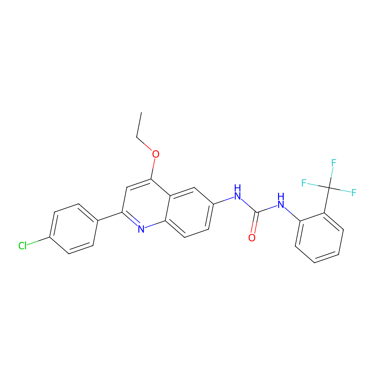 1-[2-(4-Chlorophenyl)-4-ethoxyquinolin-6-yl]-3-[2-(trifluoromethyl)phenyl]urea molecular structure, CAS 1116059-82-5