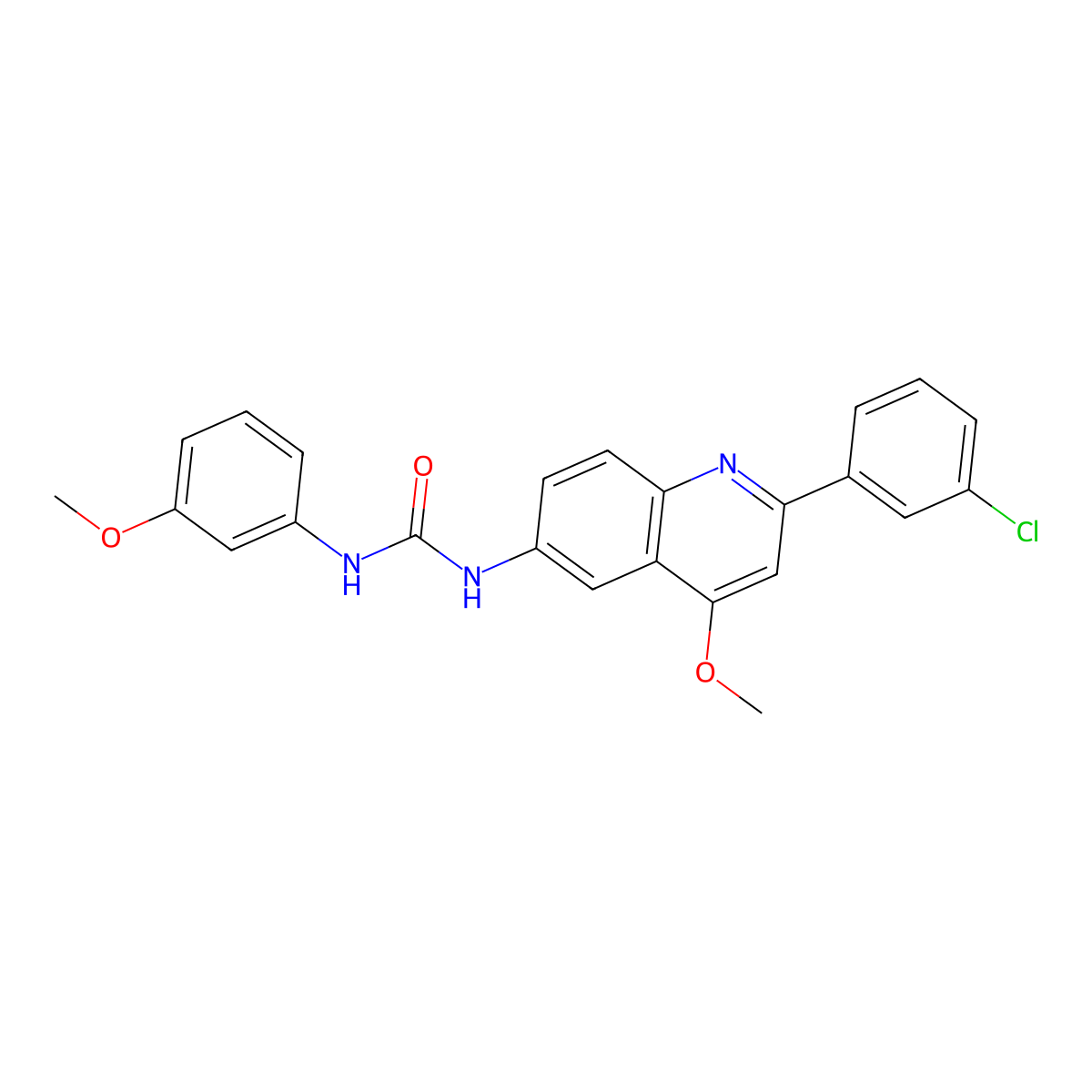 1-(2-(3-Chlorophenyl)-4-methoxyquinolin-6-yl)-3-(3-methoxyphenyl)urea molecular structure, CAS 1116059-93-8