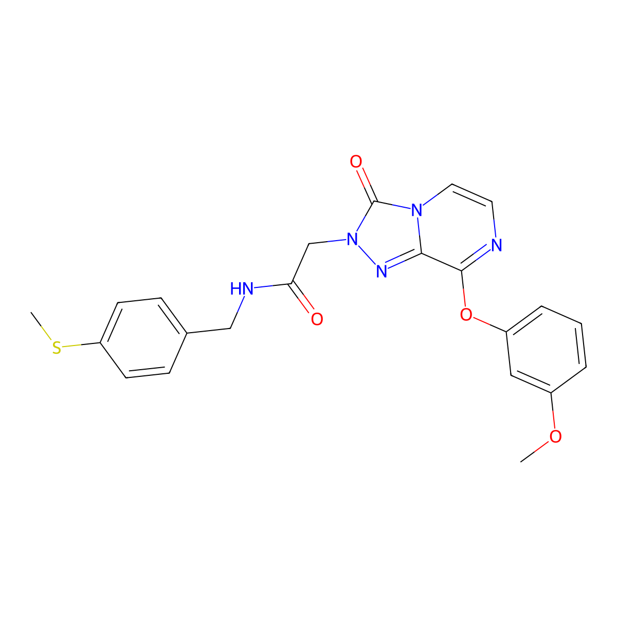 2-[8-(3-methoxyphenoxy)-3-oxo-2H,3H-[1,2,4]triazolo[4,3-a]pyrazin-2-yl]-N-{[4-(methylsulfanyl)phenyl]methyl}acetamide molecular structure, CAS 1116060-92-4