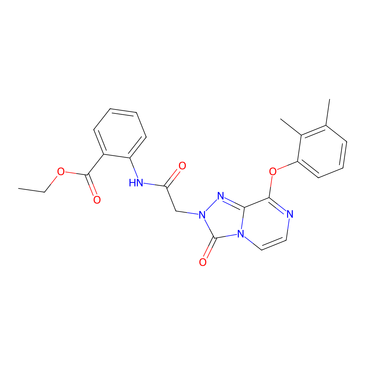 ethyl 2-{2-[8-(2,3-dimethylphenoxy)-3-oxo-2H,3H-[1,2,4]triazolo[4,3-a]pyrazin-2-yl]acetamido}benzoate molecular structure, CAS 1116060-93-5