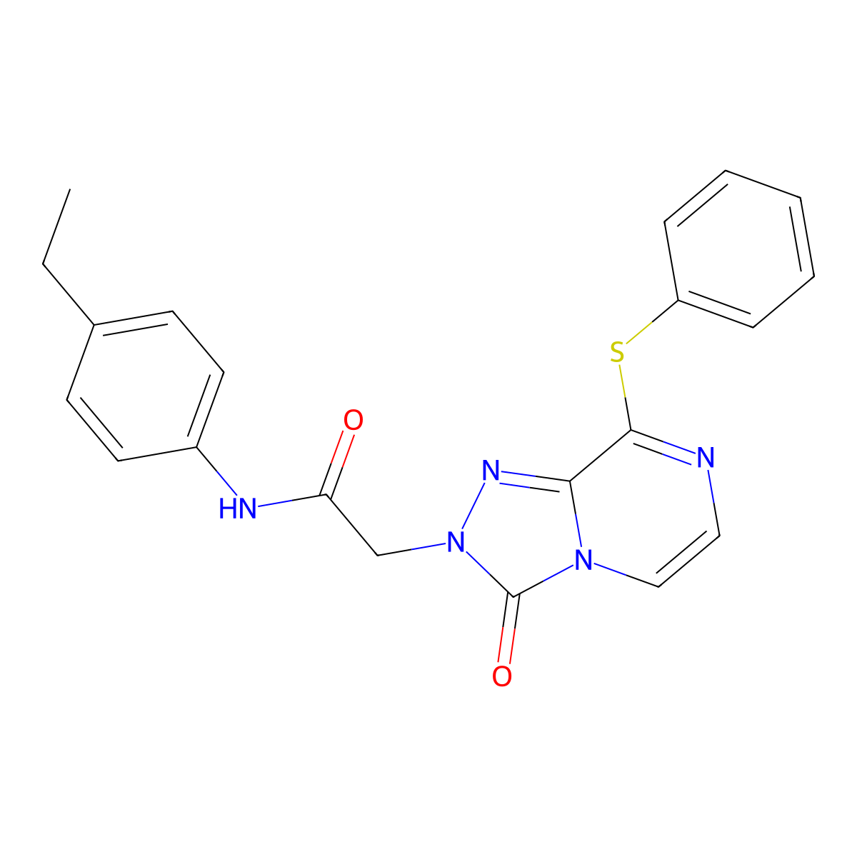 N-(4-ethylphenyl)-2-[3-oxo-8-(phenylsulfanyl)-2H,3H-[1,2,4]triazolo[4,3-a]pyrazin-2-yl]acetamide molecular structure, CAS 1116061-56-3