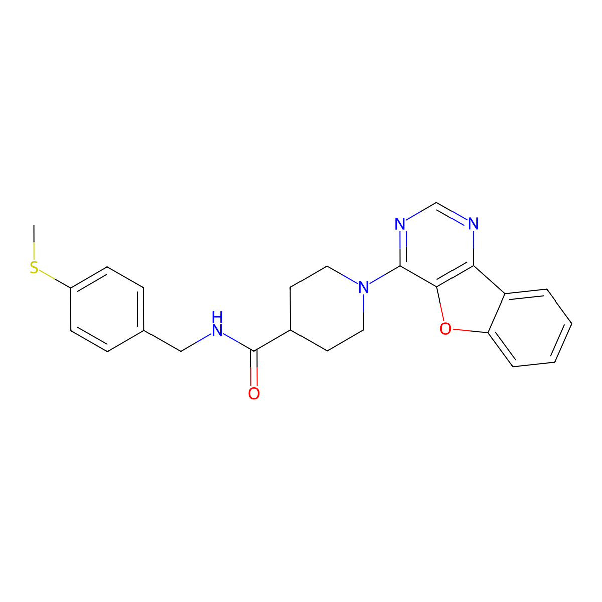 1-([1]benzofuro[3,2-d]pyrimidin-4-yl)-N-[4-(methylsulfanyl)benzyl]piperidine-4-carboxamide molecular structure, CAS 1116064-77-7