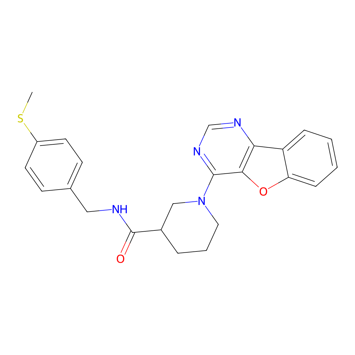 1-([1]benzofuro[3,2-d]pyrimidin-4-yl)-N-[4-(methylsulfanyl)benzyl]piperidine-3-carboxamide molecular structure, CAS 1116064-80-2