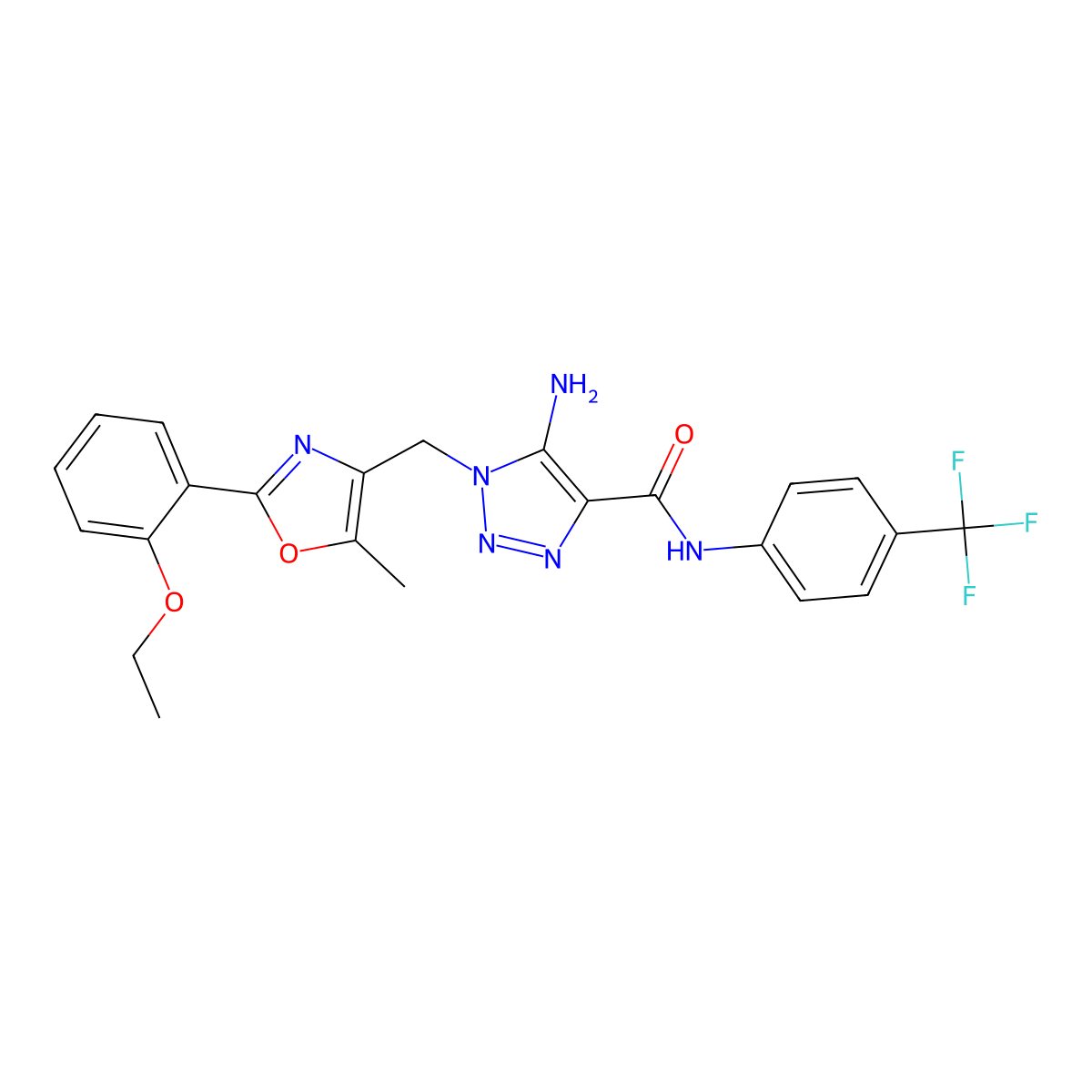 5-amino-1-{[2-(2-ethoxyphenyl)-5-methyl-1,3-oxazol-4-yl]methyl}-N-[4-(trifluoromethyl)phenyl]-1H-1,2,3-triazole-4-carboxamide molecular structure, CAS 1116065-18-9