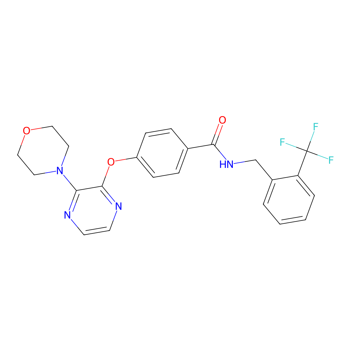 4-{[3-(morpholin-4-yl)pyrazin-2-yl]oxy}-N-[2-(trifluoromethyl)benzyl]benzamide molecular structure, CAS 1116074-28-2