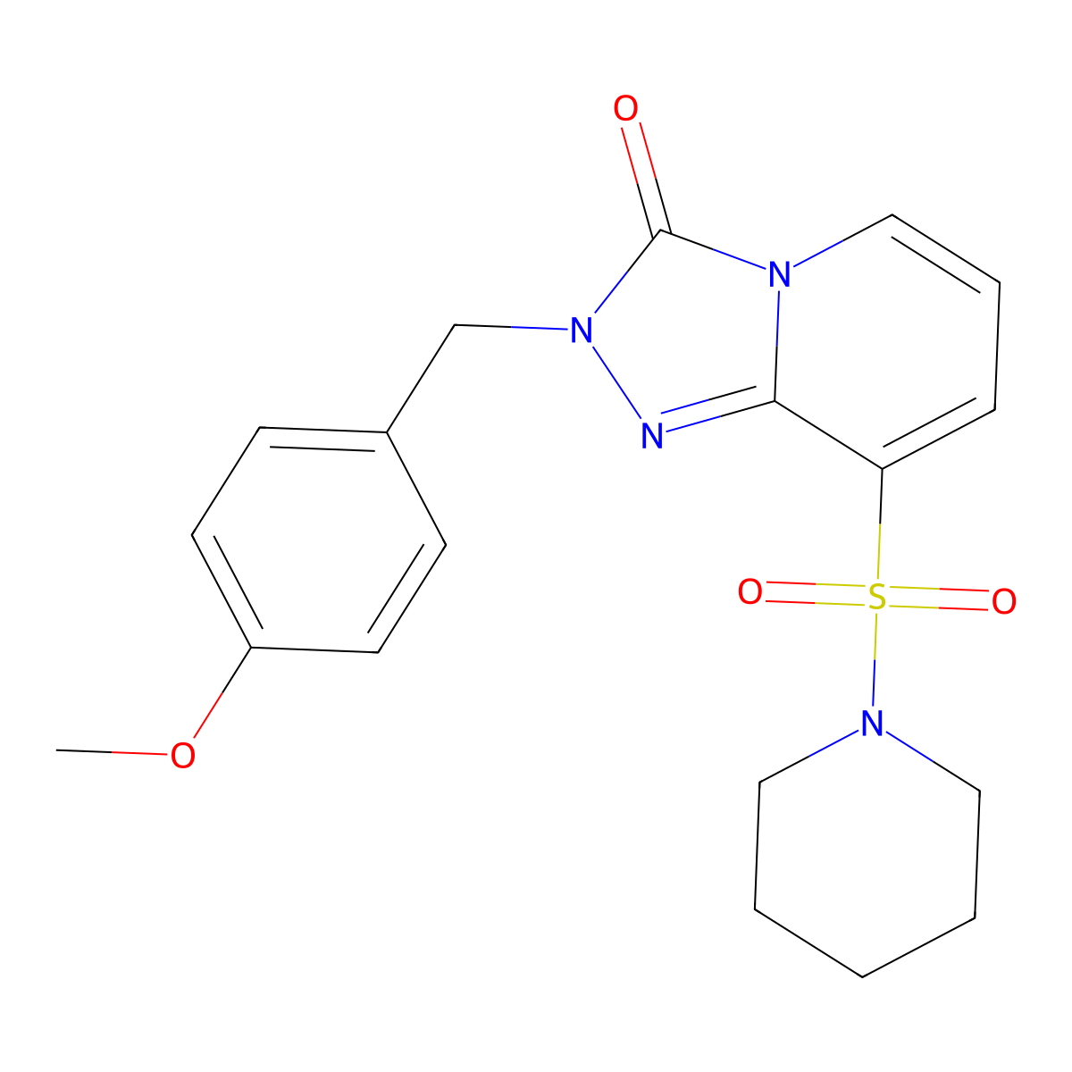 2-(4-methoxybenzyl)-8-(piperidin-1-ylsulfonyl)-[1,2,4]triazolo[4,3-a]pyridin-3(2H)-one molecular structure, CAS 1116076-74-4