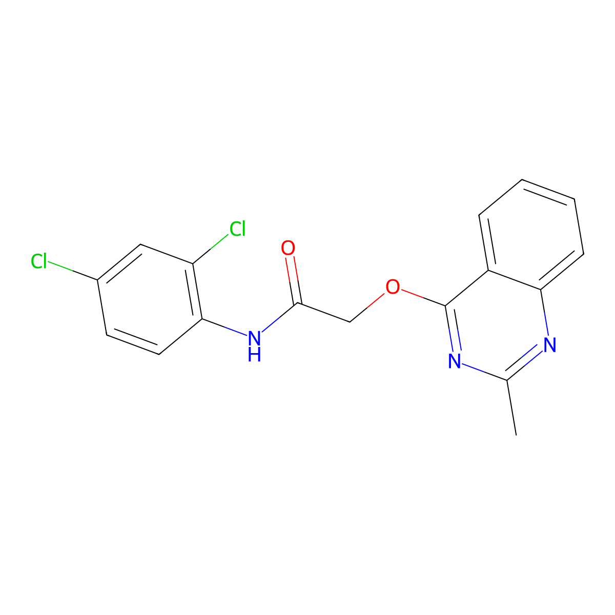 N-(2,4-dichlorophenyl)-2-[(2-methylquinazolin-4-yl)oxy]acetamide molecular structure, CAS 1116082-31-5
