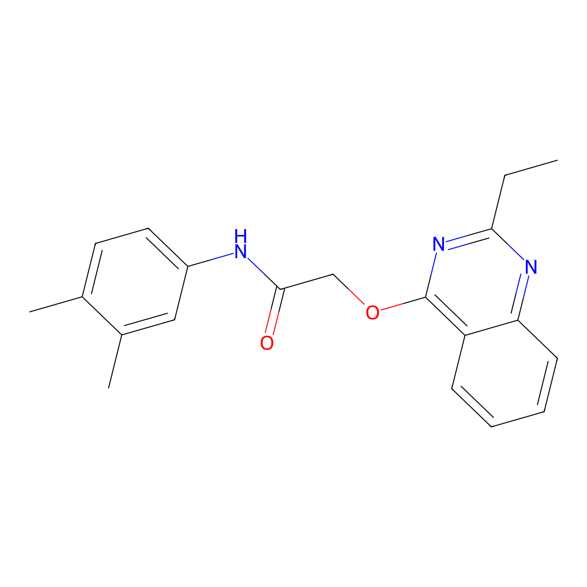 N-(3,4-dimethylphenyl)-2-[(2-ethylquinazolin-4-yl)oxy]acetamide molecular structure, CAS 1116082-36-0