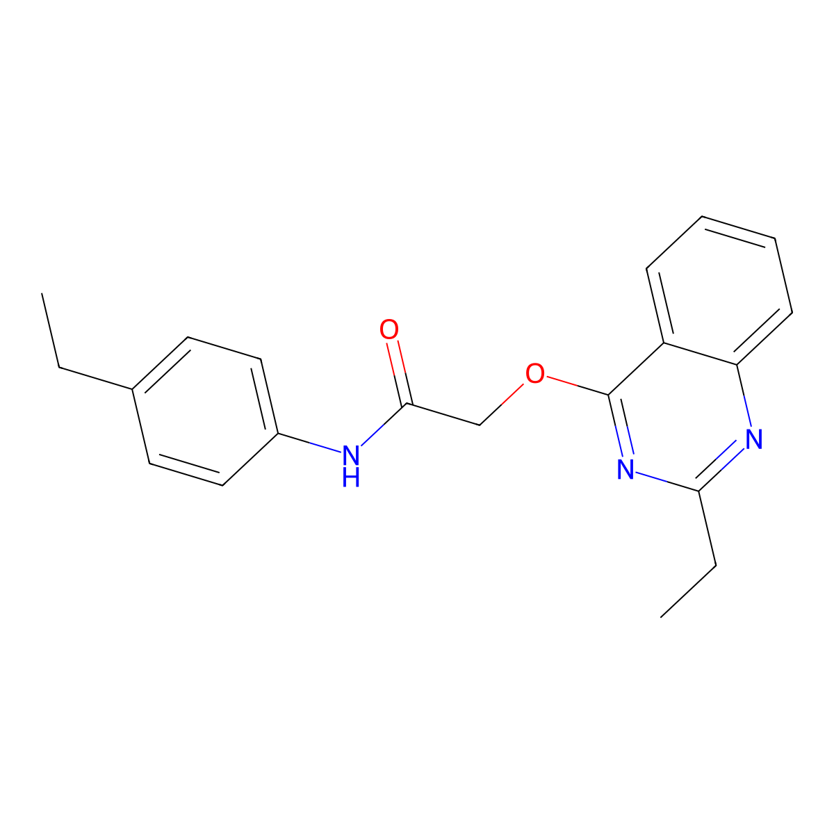 N-(4-ethylphenyl)-2-[(2-ethylquinazolin-4-yl)oxy]acetamide molecular structure, CAS 1116082-37-1
