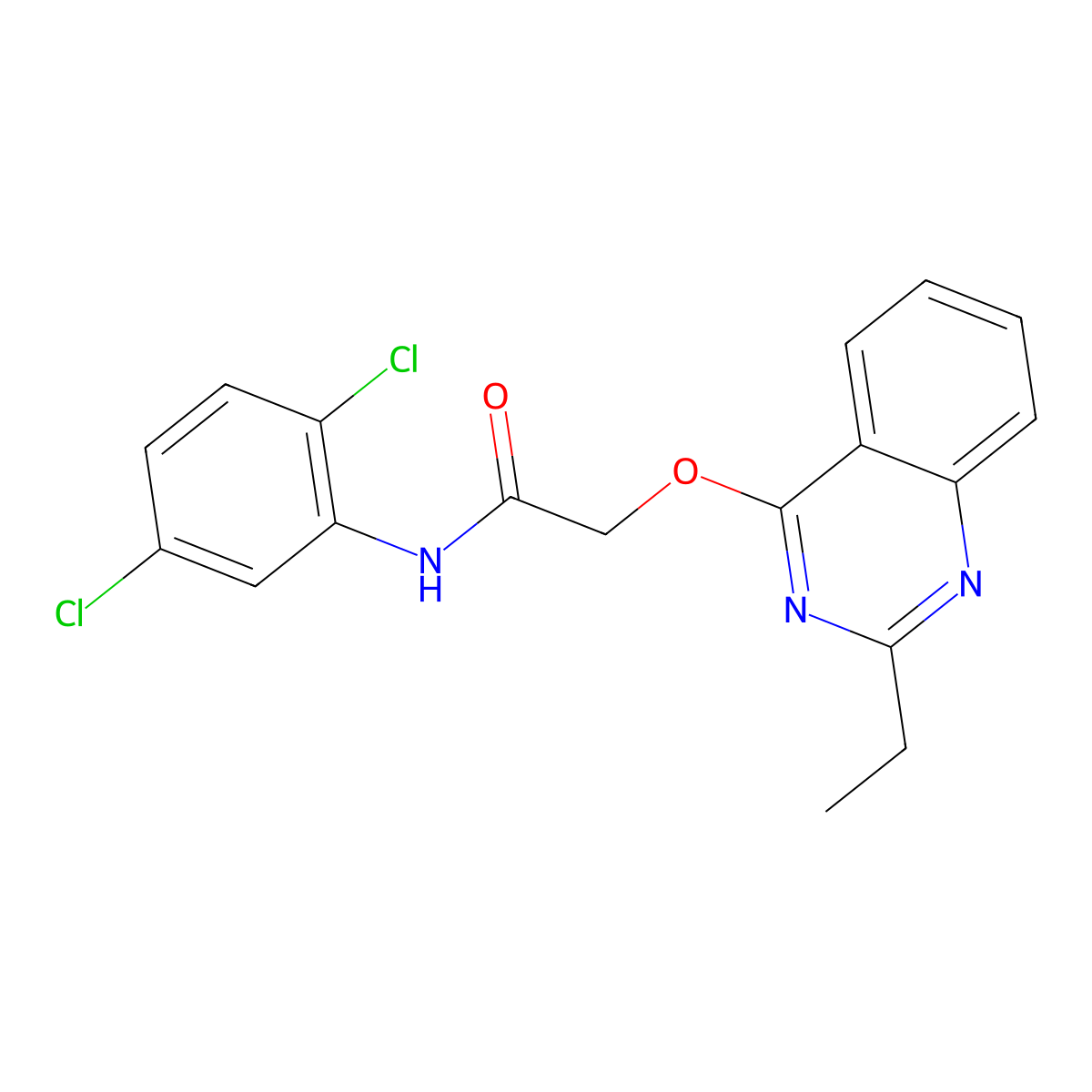 N-(2,5-dichlorophenyl)-2-[(2-ethylquinazolin-4-yl)oxy]acetamide molecular structure, CAS 1116082-40-6