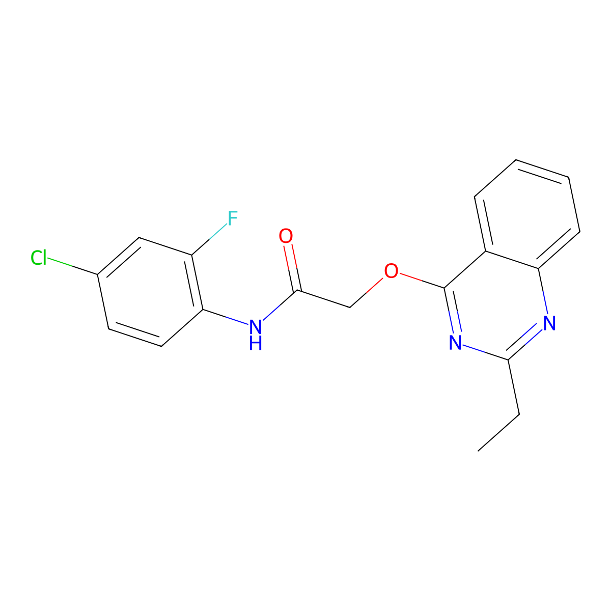 N-(4-chloro-2-fluorophenyl)-2-[(2-ethylquinazolin-4-yl)oxy]acetamide molecular structure, CAS 1116082-41-7