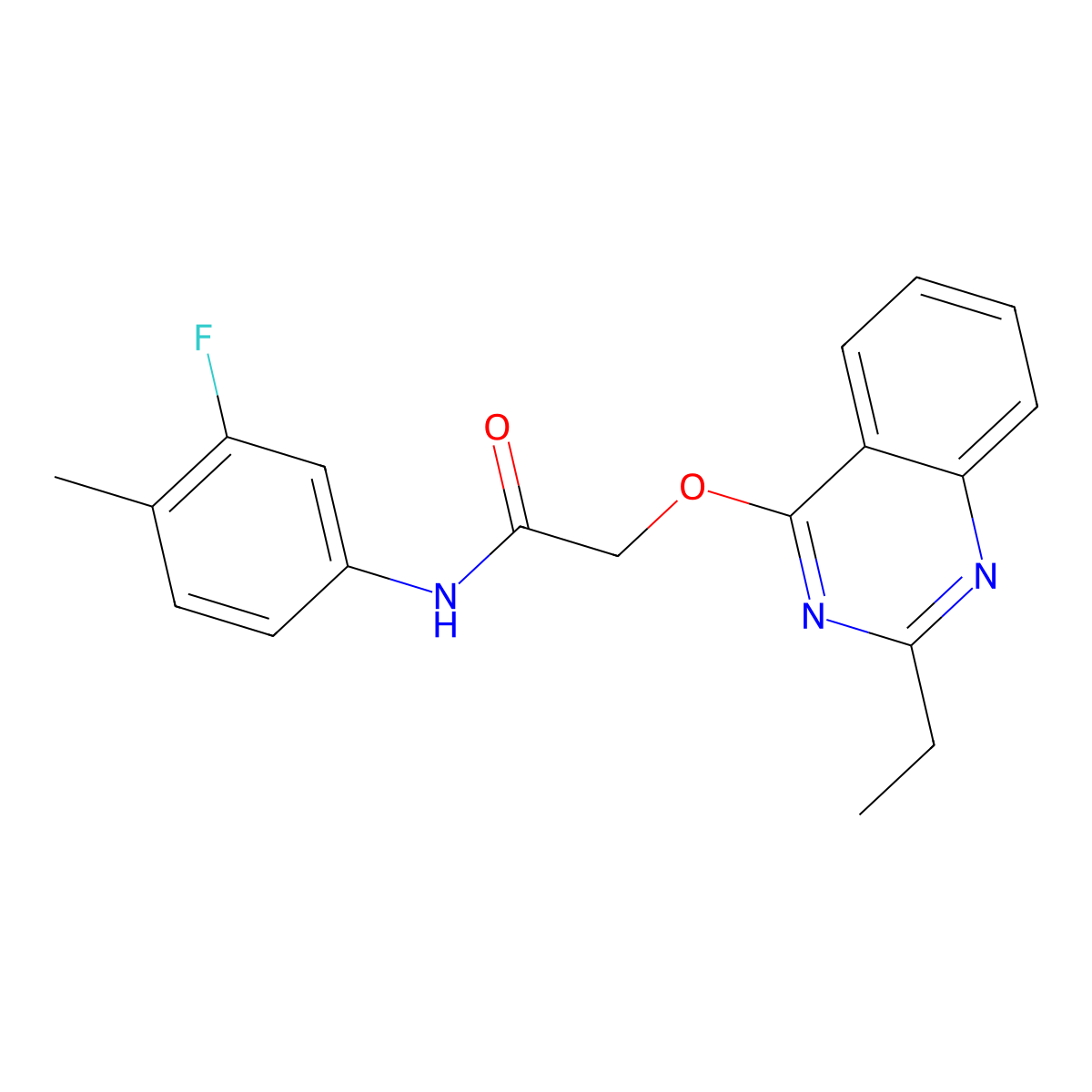 2-[(2-ethylquinazolin-4-yl)oxy]-N-(3-fluoro-4-methylphenyl)acetamide molecular structure, CAS 1116082-42-8