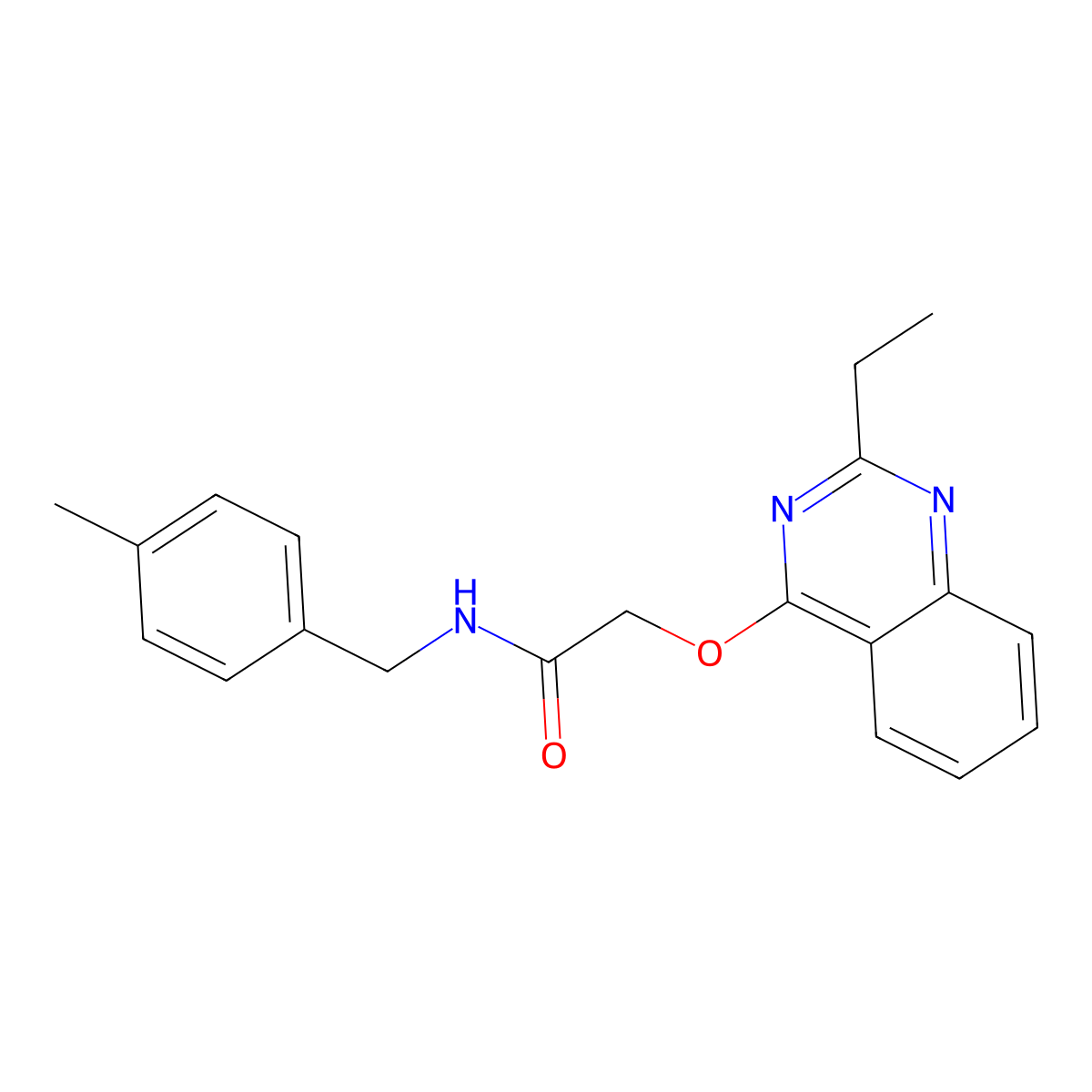 2-((2-ethylquinazolin-4-yl)oxy)-N-(4-methylbenzyl)acetamide molecular structure, CAS 1116082-44-0